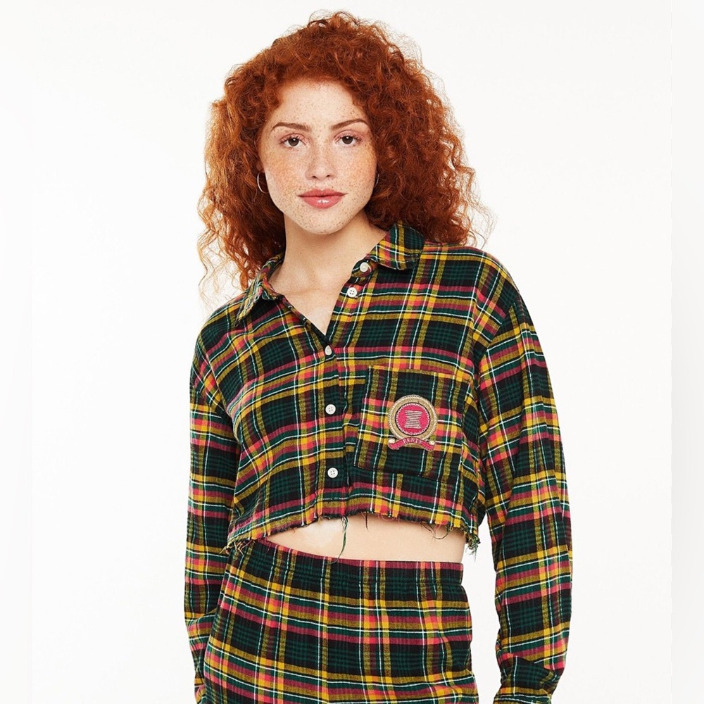 Savage X Fenty Rihanna Raw Edge Plaid Flannel